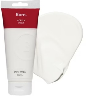 Born-Acrylic-Paint-200mL-Snow-White on sale