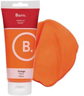 Born-Acrylic-Paint-200mL-Fluoro-Orange on sale