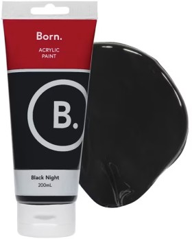 Born-Acrylic-Paint-200mL-Black-Night on sale