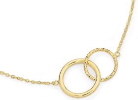 9ct-Gold-45cm-Linked-Circles-Trace-Necklet on sale