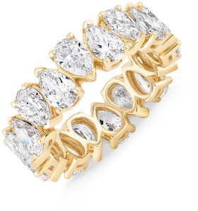 590-Carat-TW-Pear-Cut-Laboratory-Grown-Diamond-Eternity-Ring-in-14kt-Yellow-Gold on sale