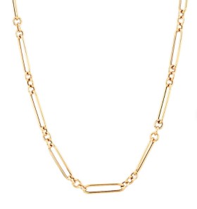 45cm-Hollow-Fancy-Paperclip-Chain-in-10kt-Gold on sale