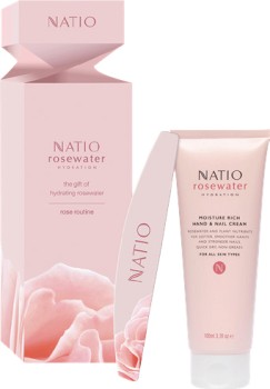 Natio-Rose-Routine-Moisture-Rich-Hand-Nail-Cream-100mL-2-in-1-Emery-Board on sale