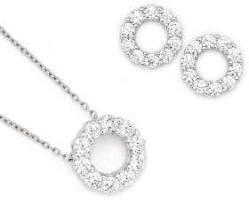 Sterling-Silver-Cubic-Zirconia-Circle-Set on sale