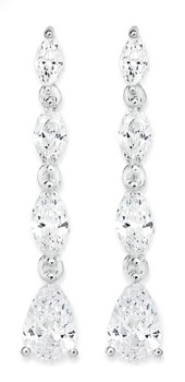 Sterling-Silver-Cubic-Zirconia-Marquise-Pear-Earrings on sale