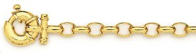 9ct-Gold-19cm-Solid-Diamond-Belcher-Bolt-Ring-Bracelet on sale