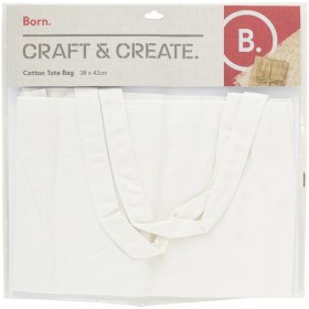 Born-Cotton-Tote-Bag-38x42cm-White on sale