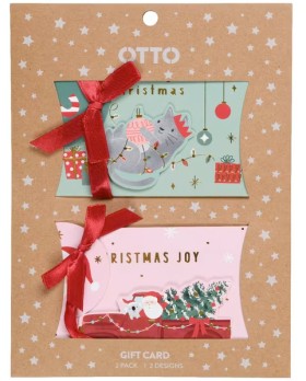 Otto+Christmas+Gift+Cards+Festive+Friends+Joy+2+Pack