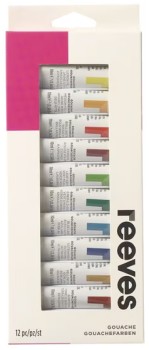 Reeves+Gouache+Paint+Set+12mL+12+Pack