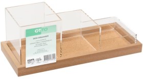 Otto-Acrylic-Desk-Organiser-with-Cork-Tray on sale