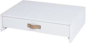 Otto-Rattan-Desk-Riser-with-Drawers-White on sale