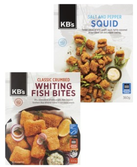 KB's Salt and Pepper Squid 360g or Whiting Bites 300g