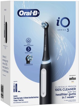 Oral B iO 3 Matte Black Ultimate Electric Toothbrush 1 Pack