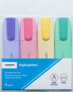 J-Burrows-Highlighters-Pastel-4-Pack on sale