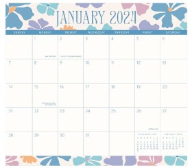 NEW-Orange-Circle-2024-Magnetic-Calendar-Modern-Flora on sale