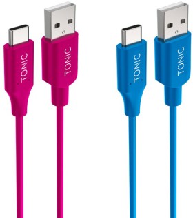 Tonic-Twin-Pack-USB-C-to-USB-A-Cables-BluePink on sale