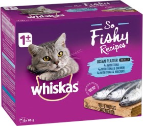 Whiskas-12-Pack-So-Fishy-Recipes-Ocean-Platter-in-Jelly-Cat-Food-Pouch-85g on sale