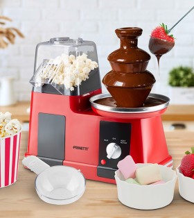 NEW-Prinetti-2-in-1-Popcorn-Chocolate-Fountain-Maker on sale
