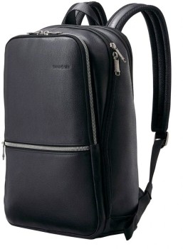 Samsonite-Classic-Leather-Slim-Backpack-in-Black on sale