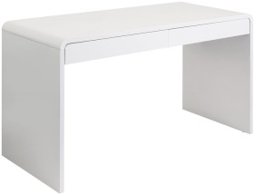 Reine+2+Drawer+1400mm+High+Gloss+White+Desk