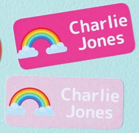 Rainbow-Rectangle-Name-Labels-32pk on sale
