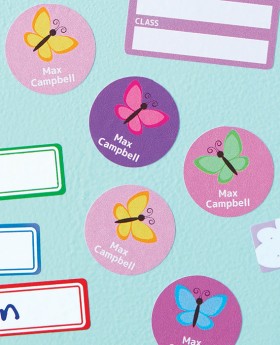 Butterfly+Round+Name+Labels+30pk