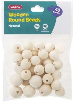 Kadink-Wooden-Beads-Round-50gm on sale