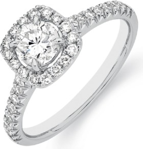 18ct-Gold-Diamond-Claw-Set-Halo-Ring on sale