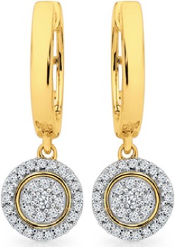 9ct-Gold-Diamond-Drop-Huggie-Earrings on sale