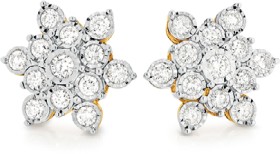 9ct-Gold-Diamond-Snowflake-Stud-Earrings on sale