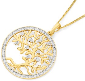 9ct-Gold-Diamond-Tree-of-Life-Pendant on sale
