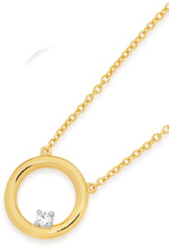 9ct-Gold-Diamond-Open-Circle-Necklet on sale