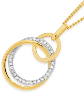 9ct-Gold-Diamond-Triple-Circle-Pendant on sale