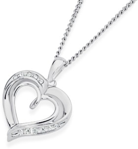 9ct-White-Gold-Double-Heart-Pendant on sale
