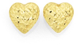 9ct-Gold-Heart-Stud-Earrings on sale