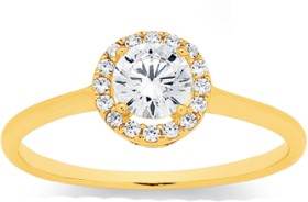 9ct-Gold-Cubic-Zirconia-Ring on sale