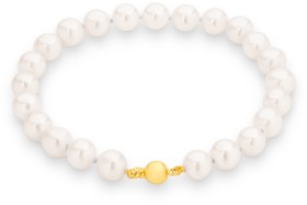 9ct-Gold-19cm-Cultured-Freshwater-Pearl-Bracelet on sale