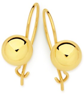 9ct-Gold-6mm-Euroball-Earrings on sale