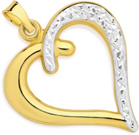9ct-Gold-Two-Tone-Heart-Pendant on sale