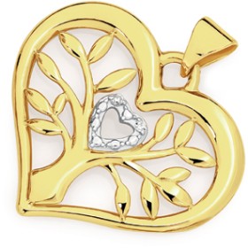 9ct-Gold-Diamond-Tree-of-Life-Heart-Pendant on sale