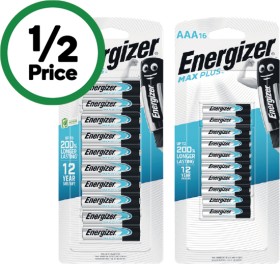 Energizer Max Plus Batteries AA or AAA Pk 16