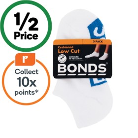 Bonds Kids' Low Cut Sock Pk 3