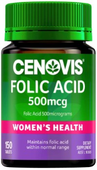 Cenovis-Folic-Acid-500mcg-150-Tablets on sale
