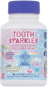 Jack-N-Jill-Sparkles-Tooth-Cleaning-Calcium-Chews-60-Tablets on sale