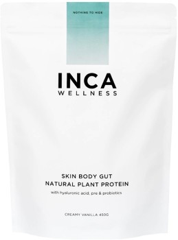 Inca-Skin-Body-Gut-Natural-Plant-Protein-Creamy-Vanilla-450g on sale