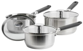 KitchenAid-3pc-Classic-Stainless-Steel-Saucepan-Set on sale