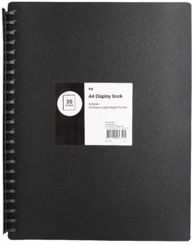 Keji-A4-20-Pocket-Display-Book-Black on sale