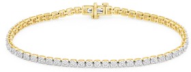 9ct-Gold-Diamond-Tennis-Bracelet on sale
