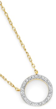 9ct-Gold-Diamond-Circle-Necklet on sale