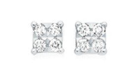 9ct-White-Gold-Diamond-Square-Stud-Earrings on sale
